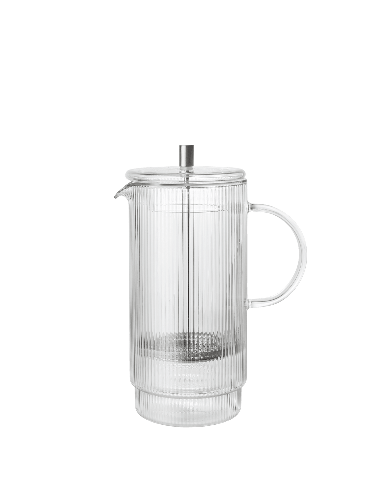 Cafetière à piston en verre soufflé recyclé transparent Ripple - Ferm Living - The Cool Republic