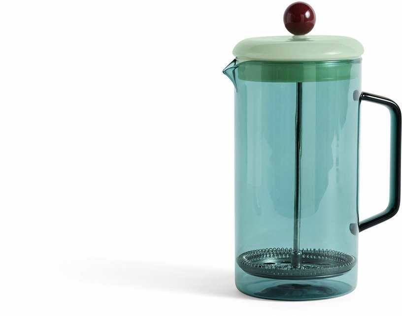 Cafetière en verre avec infuseur à presse bleue - HAY - The Cool Republic