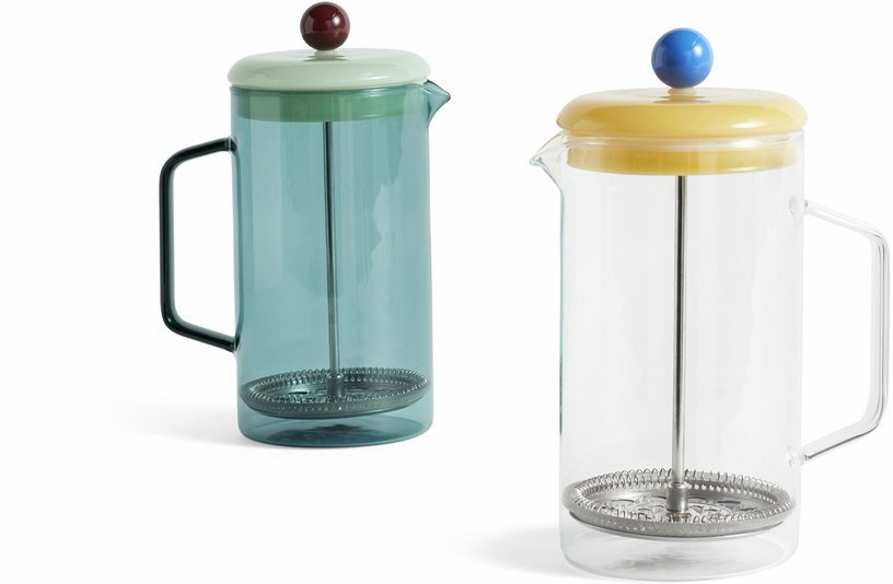 Cafetière en verre avec infuseur à presse bleue - HAY - The Cool Republic