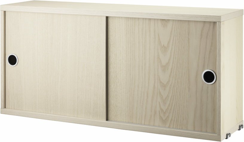 Caisson 2 portes coulissantes en frêne 78 x 20 x 37 cm - String furniture - The Cool Republic