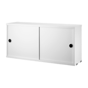 Caisson 2 portes coulissantes en MDF blanc 78 x 20 x 37 cm - String furniture - The Cool Republic