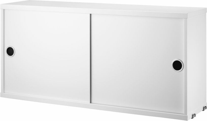 Caisson 2 portes coulissantes en MDF blanc 78 x 20 x 37 cm - String furniture - The Cool Republic