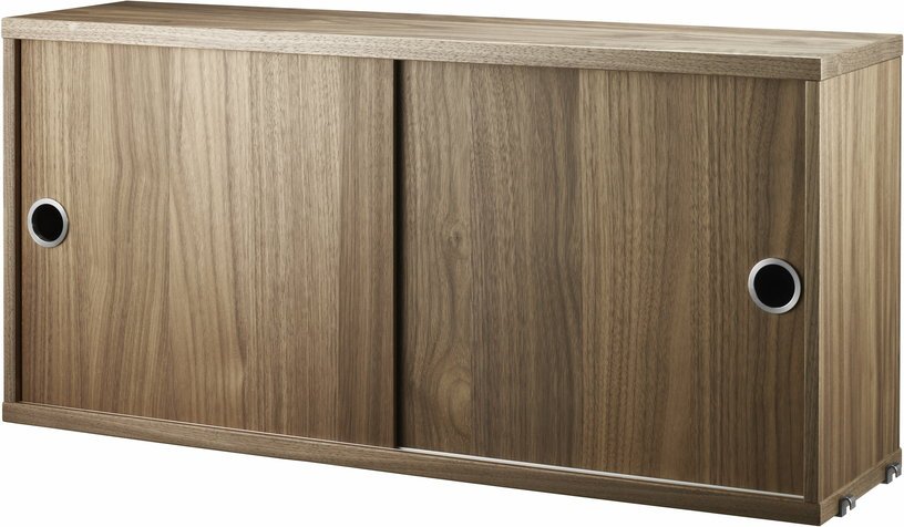 Caisson 2 portes coulissantes en noyer 78 x 20 x 37 cm - String furniture - The Cool Republic