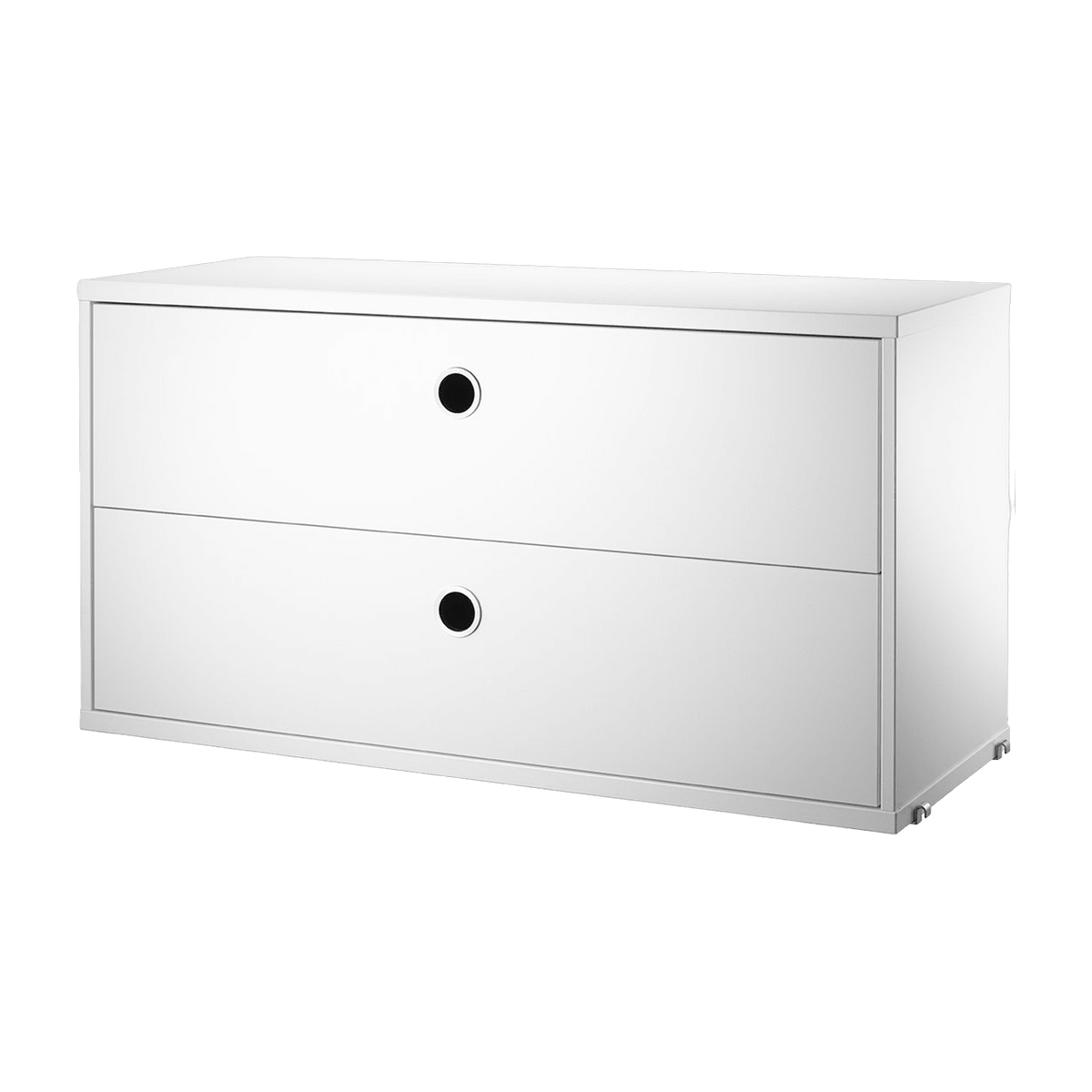 Caisson 2 tiroirs en bois blanc 78 x 30 x 42 cm - String furniture - The Cool Republic