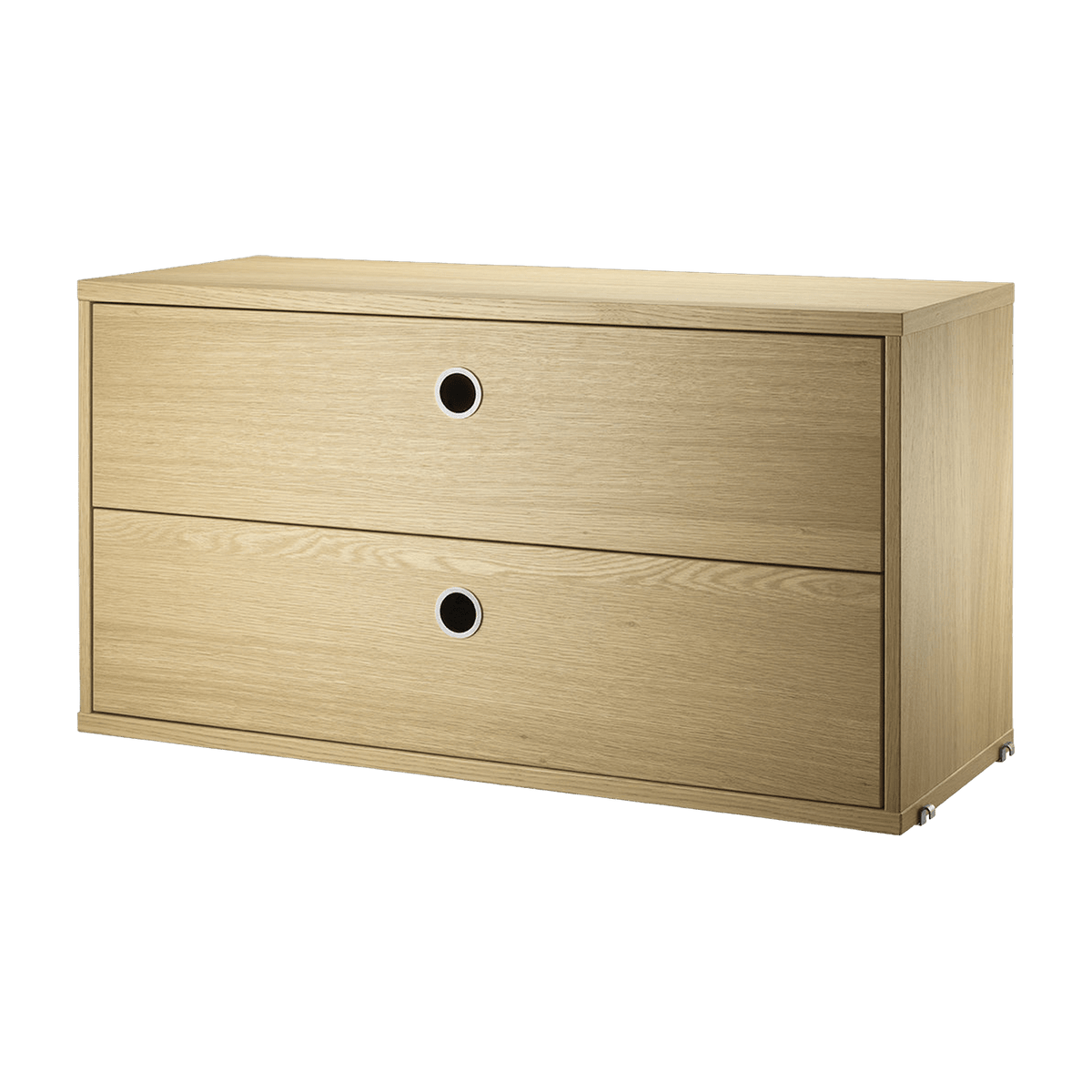 Caisson 2 tiroirs en chêne 78 x 30 x 42 cm - String furniture - The Cool Republic