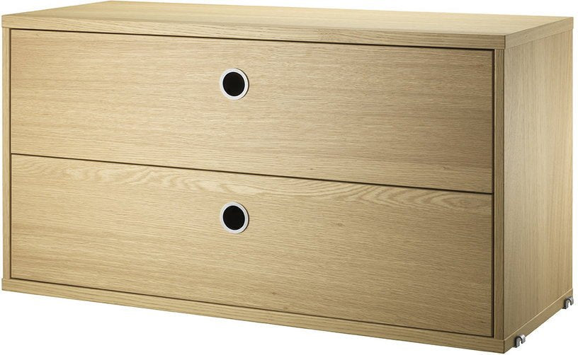 Caisson 2 tiroirs en chêne 78 x 30 x 42 cm - String furniture - The Cool Republic