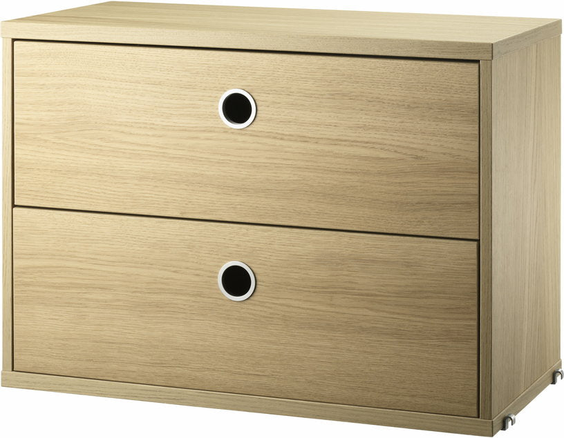 Caisson 2 tiroirs en chêne l58 cm - String furniture - The Cool Republic