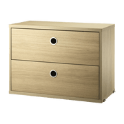 Caisson 2 tiroirs en chêne l58 cm - String furniture - The Cool Republic