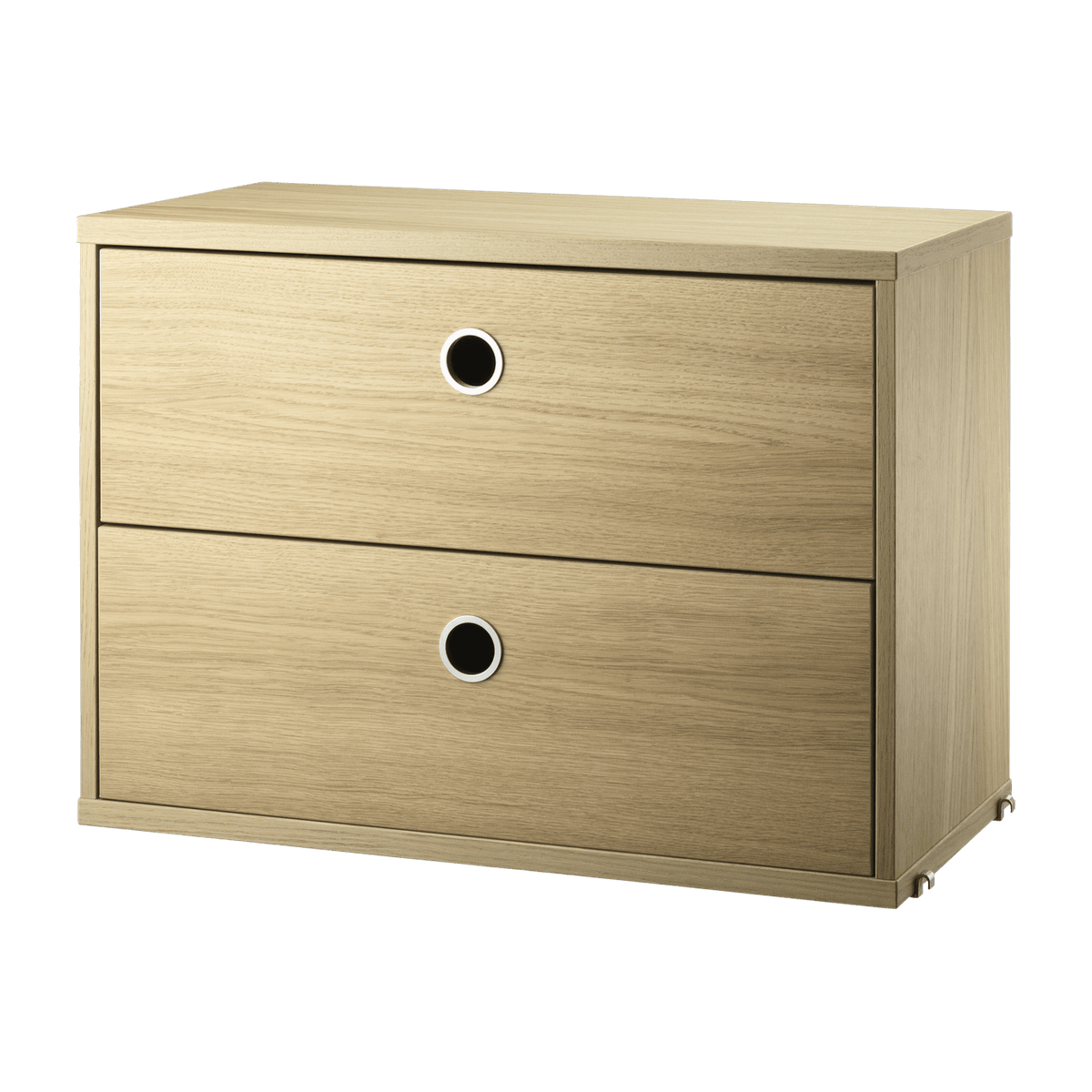 Caisson 2 tiroirs en chêne l58 cm - String furniture - The Cool Republic