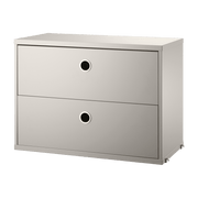 Caisson 2 tiroirs en MDF beige l58 cm - String furniture - The Cool Republic