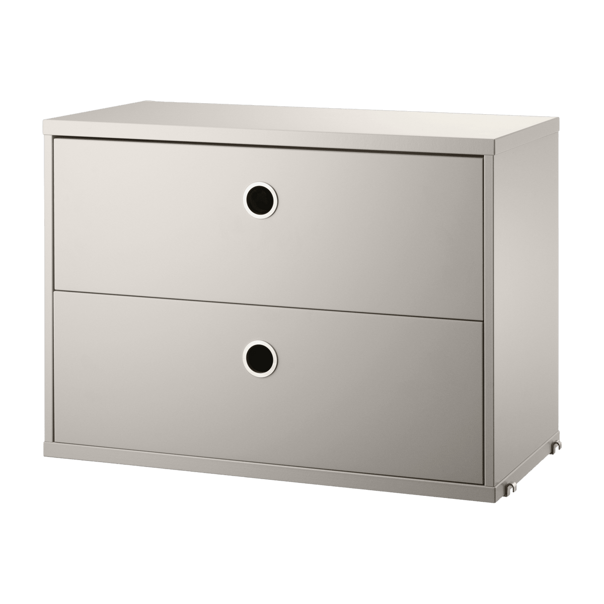Caisson 2 tiroirs en MDF beige l58 cm - String furniture - The Cool Republic