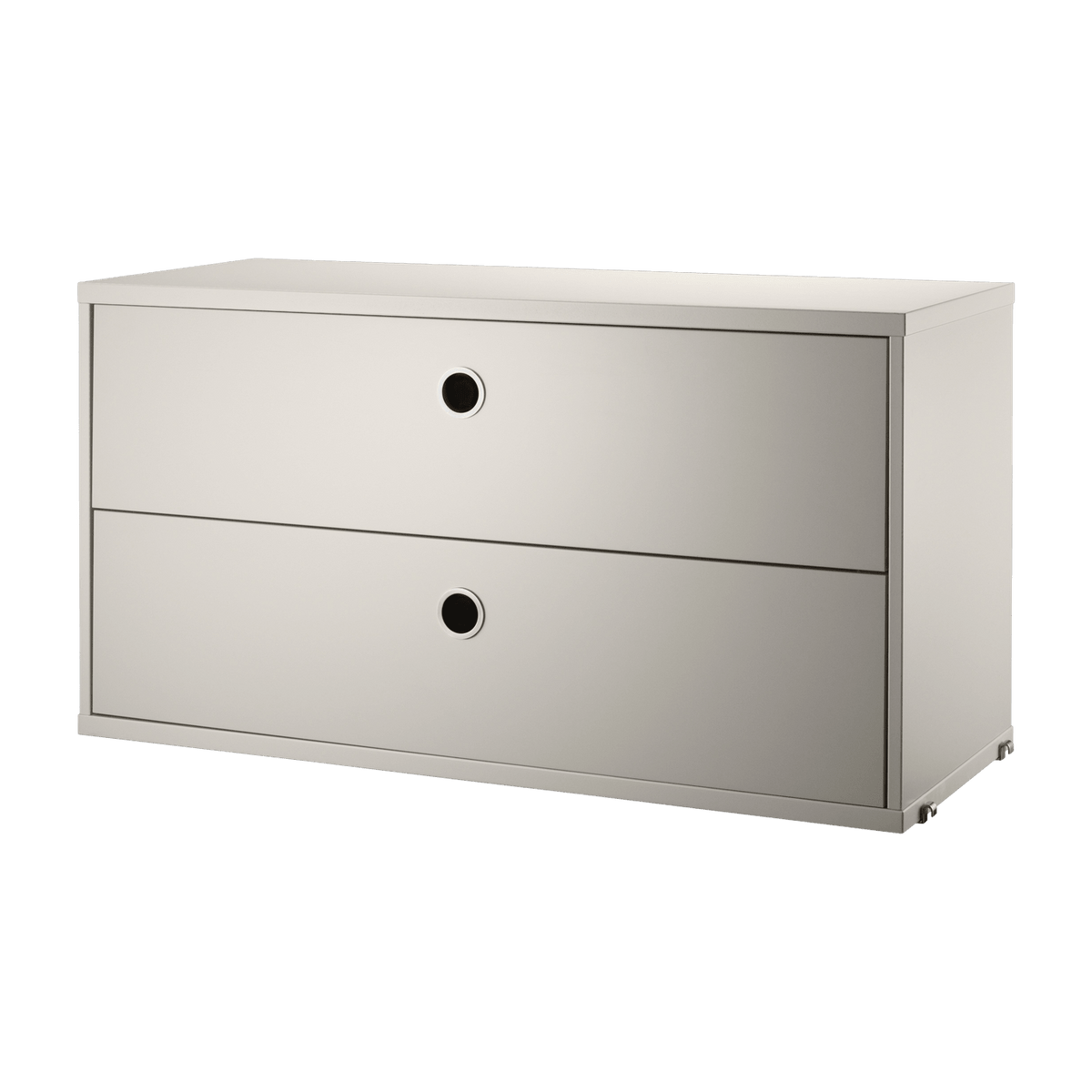 Caisson 2 tiroirs en MDF beige l78 cm - String furniture - The Cool Republic