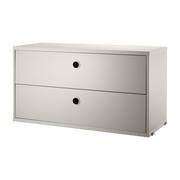 Caisson 2 tiroirs en MDF beige l78 cm - String furniture - The Cool Republic