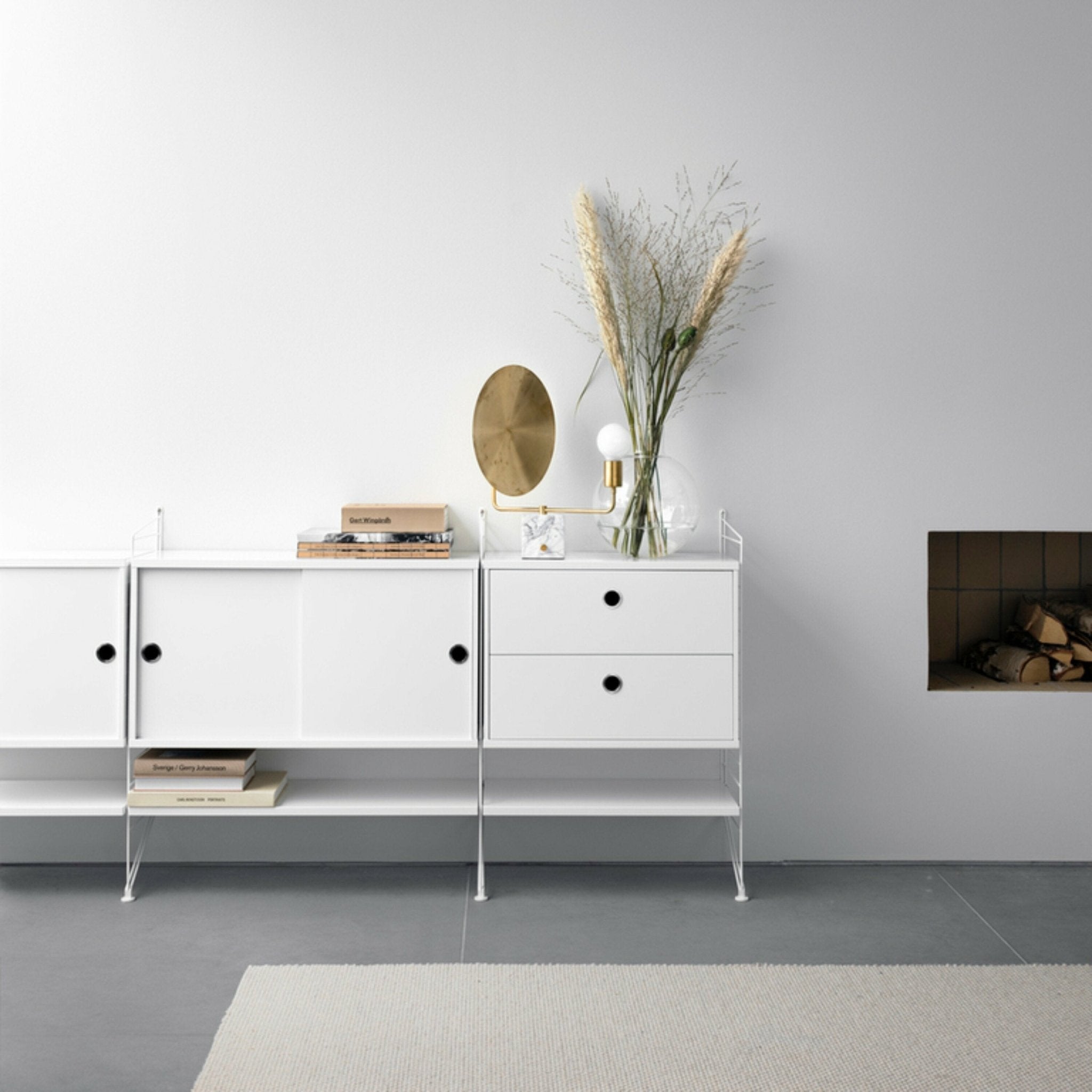 Caisson 2 tiroirs en mdf blanc l58 cm - String furniture - The Cool Republic