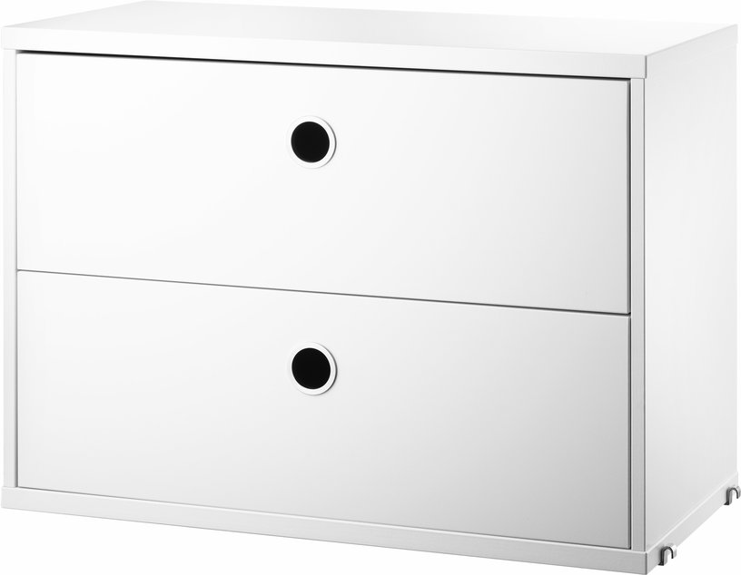 Caisson 2 tiroirs en mdf blanc l58 cm - String furniture - The Cool Republic