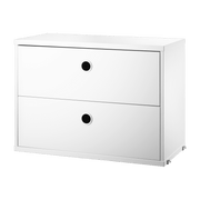 Caisson 2 tiroirs en mdf blanc l58 cm - String furniture - The Cool Republic