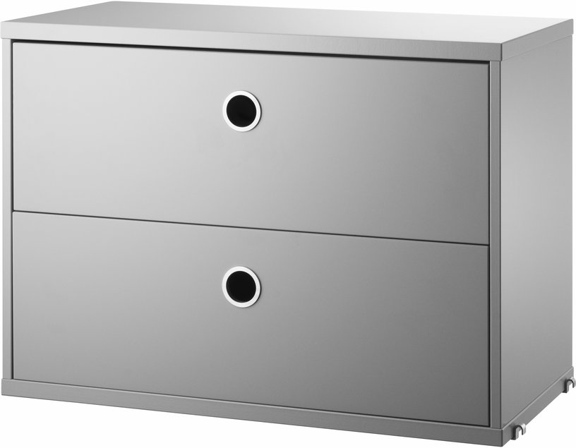 Caisson 2 tiroirs en MDF gris l58 cm - String furniture - The Cool Republic