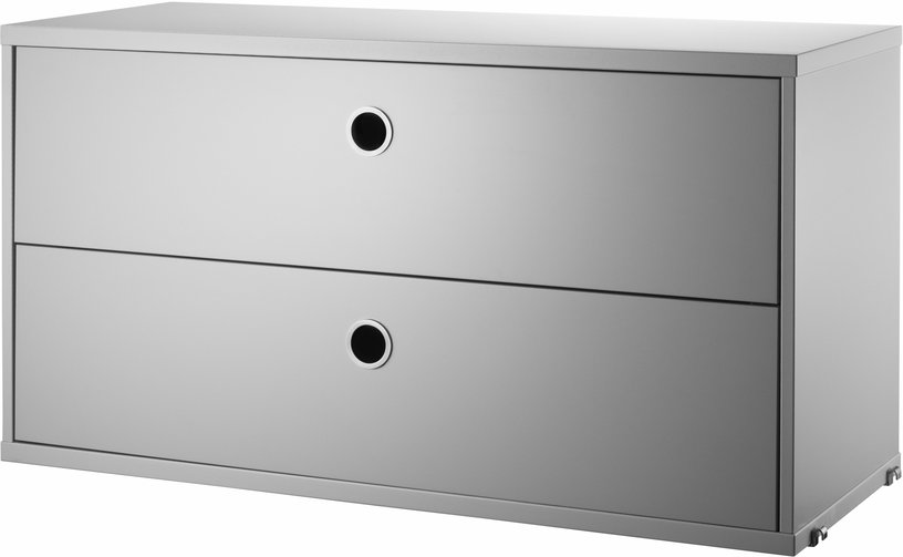 Caisson 2 tiroirs en MDF gris l78 cm - String furniture - The Cool Republic