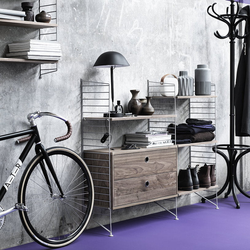Caisson 2 tiroirs en noyer 78 x 30 x 42 cm - String furniture - The Cool Republic