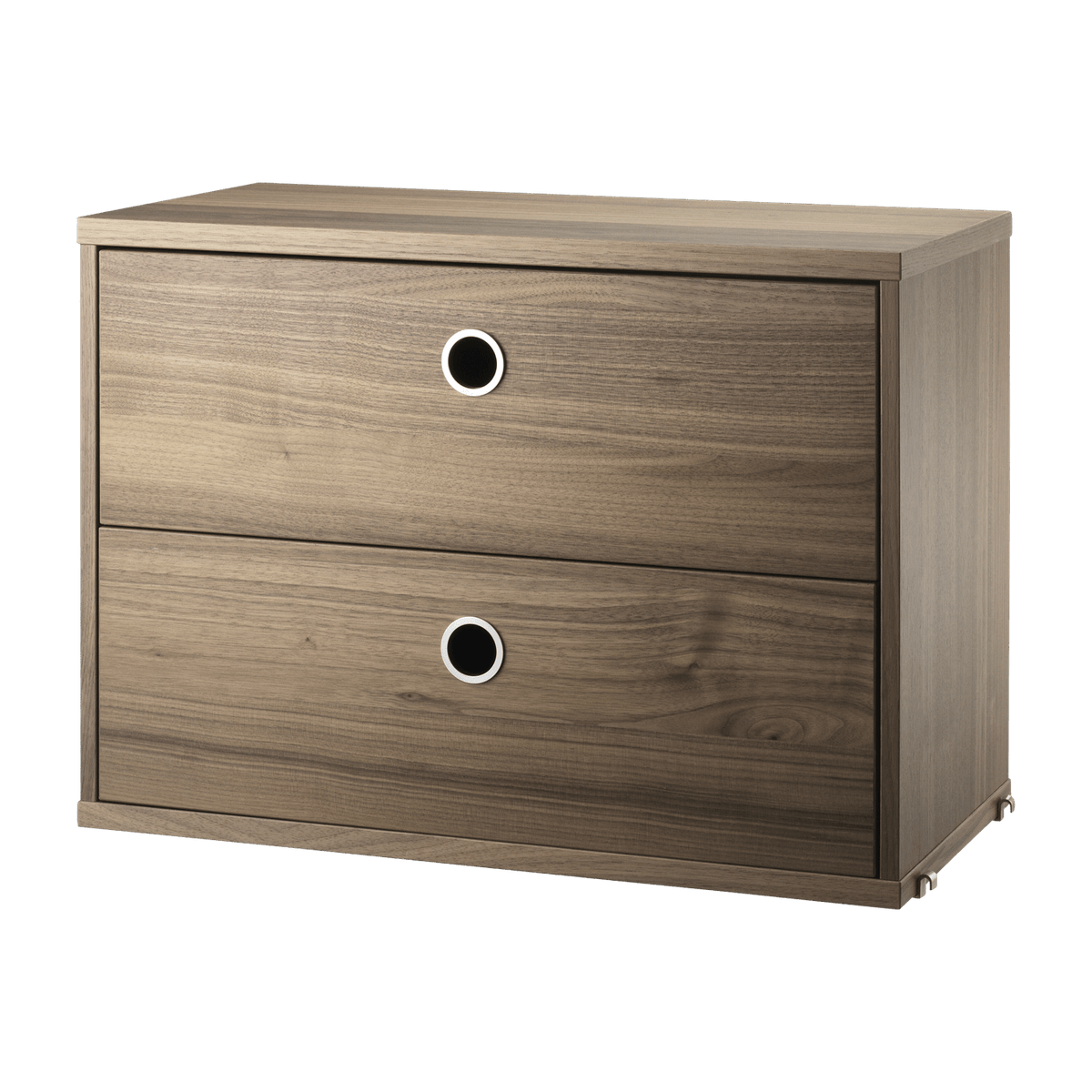 Caisson 2 tiroirs en noyer l58 cm - String furniture - The Cool Republic