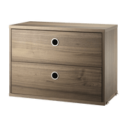 Caisson 2 tiroirs en noyer l58 cm - String furniture - The Cool Republic