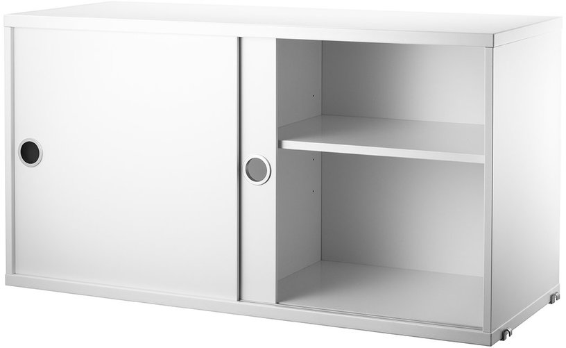 Caisson blanc 2 portes coulissantes 78 x 30 x 42 cm - String furniture - The Cool Republic