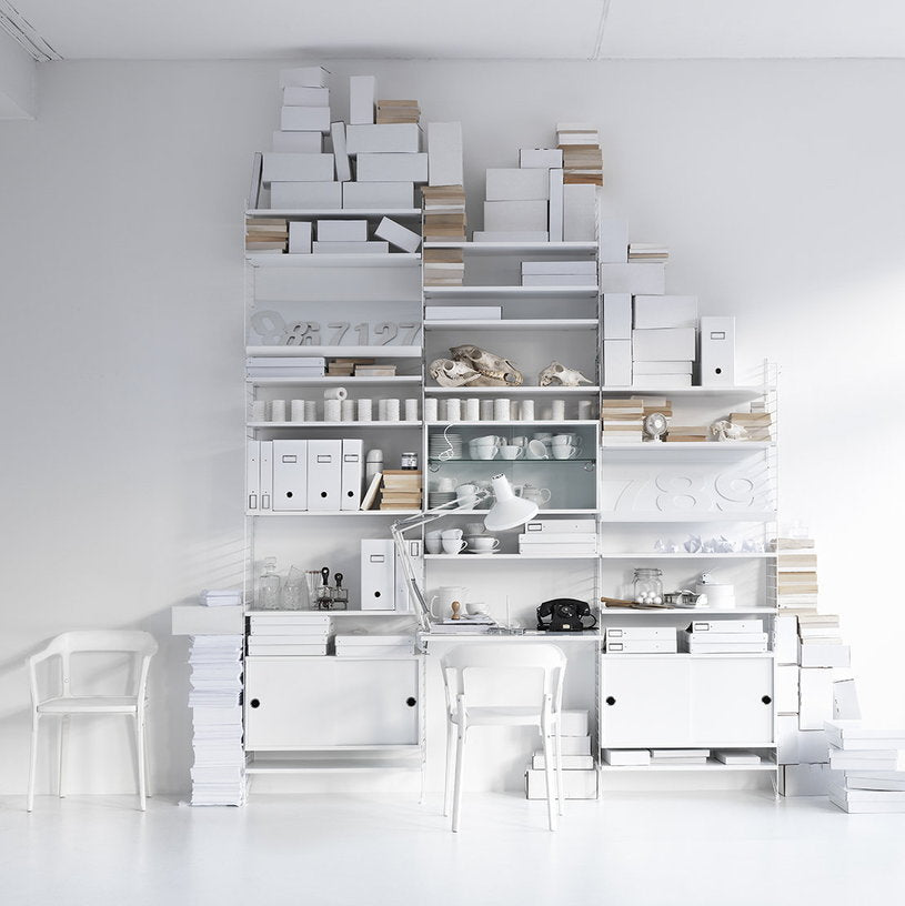 Caisson blanc 2 portes coulissantes 78 x 30 x 42 cm - String furniture - The Cool Republic