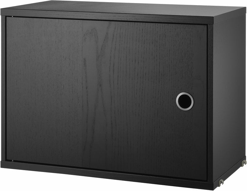 Caisson en bois noir avec porte battante - String furniture - The Cool Republic