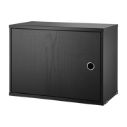 Caisson en bois noir avec porte battante - String furniture - The Cool Republic