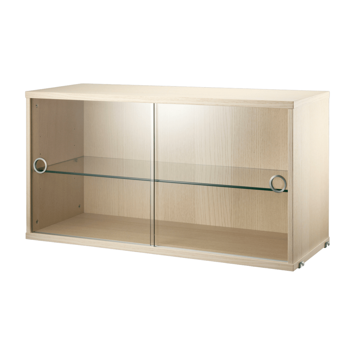 Caisson en frêne avec 2 portes vitrées - String furniture - The Cool Republic