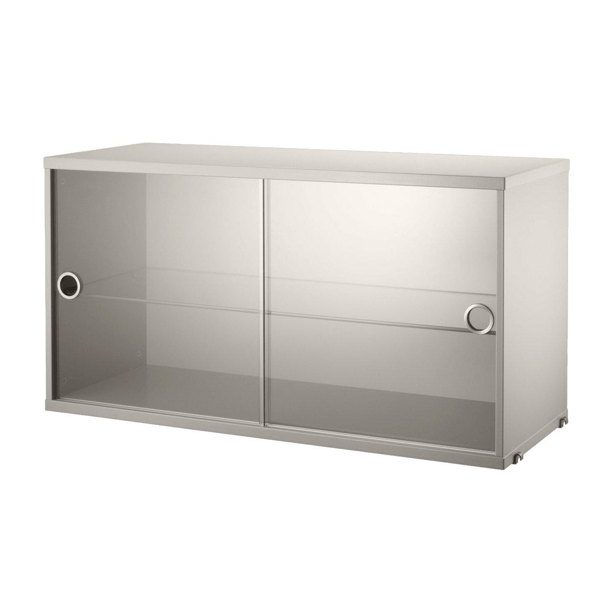 Caisson en MDF beige avec 2 portes vitrées - String furniture - The Cool Republic