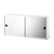 Caisson en mdf blanc et deux portes miroirs 78 x 30 x 37 cm - String furniture - The Cool Republic
