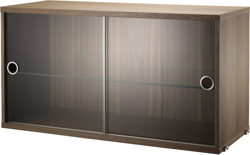 Caisson en noyer 2 portes coulissantes en verre - String furniture - The Cool Republic