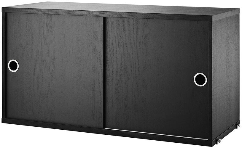 Caisson noir 2 portes coulissantes - String furniture - The Cool Republic
