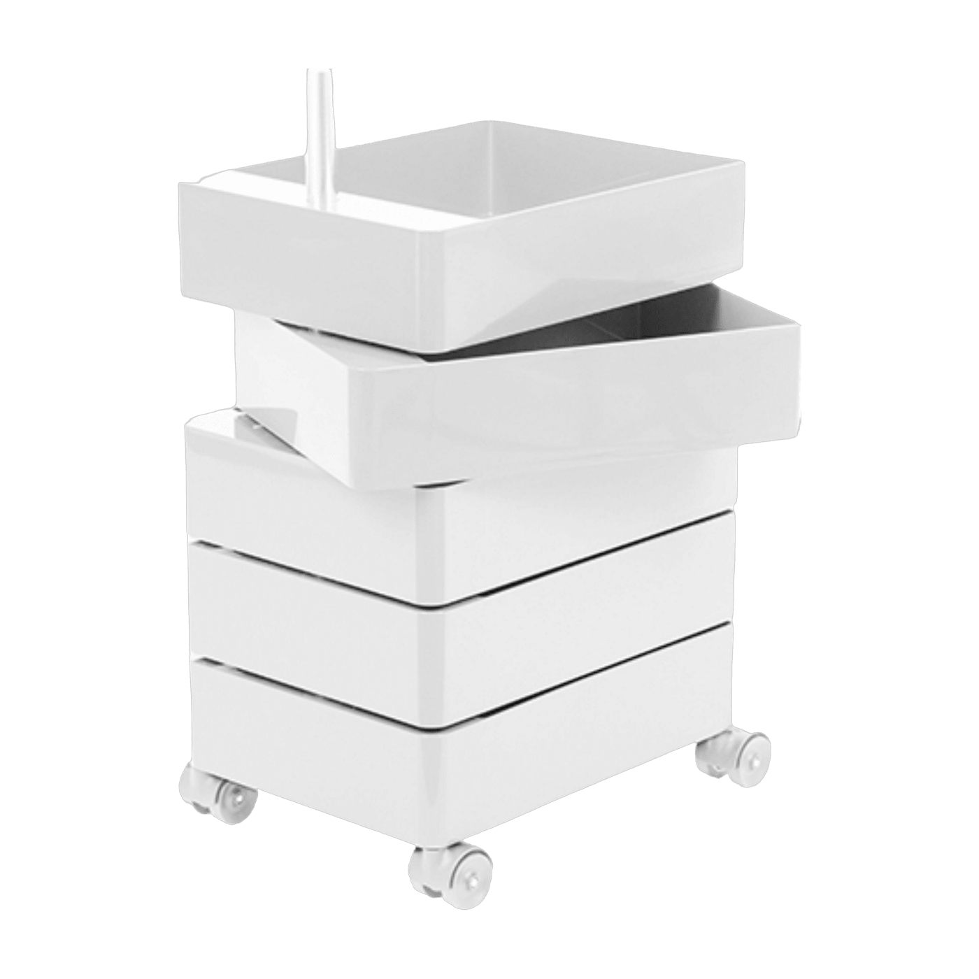 Caisson sur roulettes 5 tiroirs blanc 360° Container - Magis - The Cool Republic