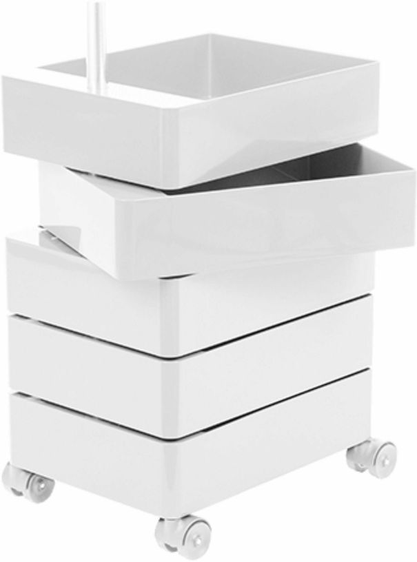 Caisson sur roulettes 5 tiroirs blanc 360° Container - Magis - The Cool Republic