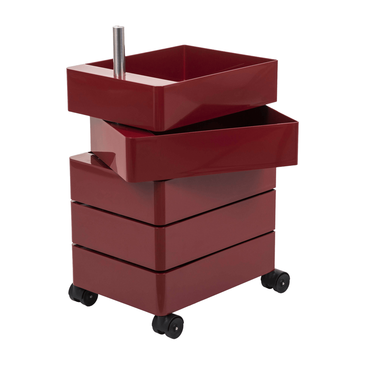 Caisson sur roulettes 5 tiroirs bordeaux 360° Container - Magis - The Cool Republic