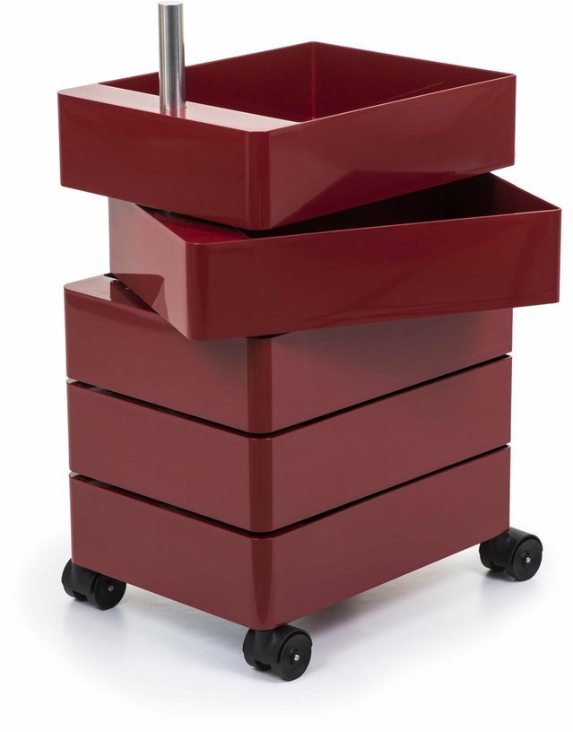 Caisson sur roulettes 5 tiroirs bordeaux 360° Container - Magis - The Cool Republic