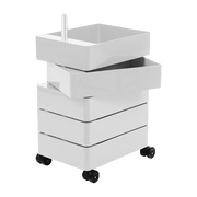 Caisson sur roulettes 5 tiroirs gris avec roues noires 360° Container - Magis - The Cool Republic
