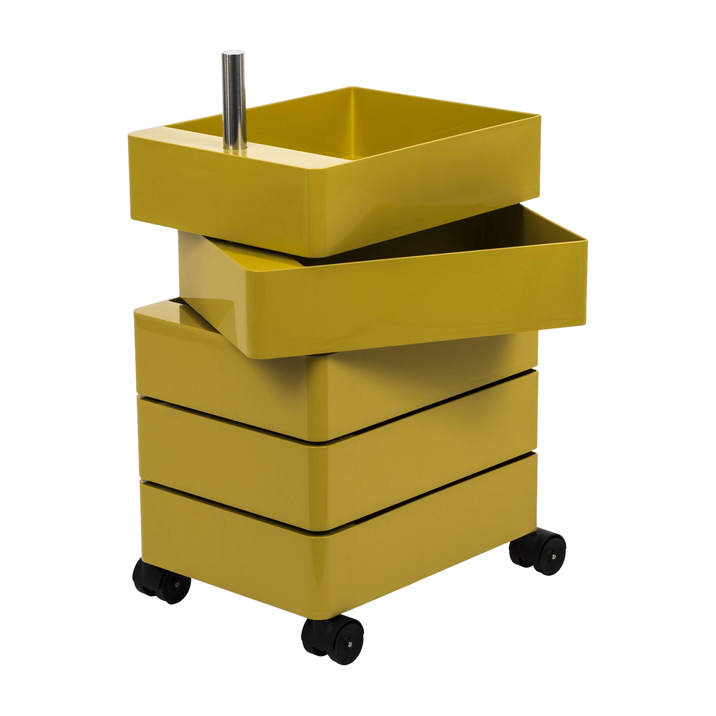 Caisson sur roulettes 5 tiroirs moutarde 360° Container - Magis - The Cool Republic