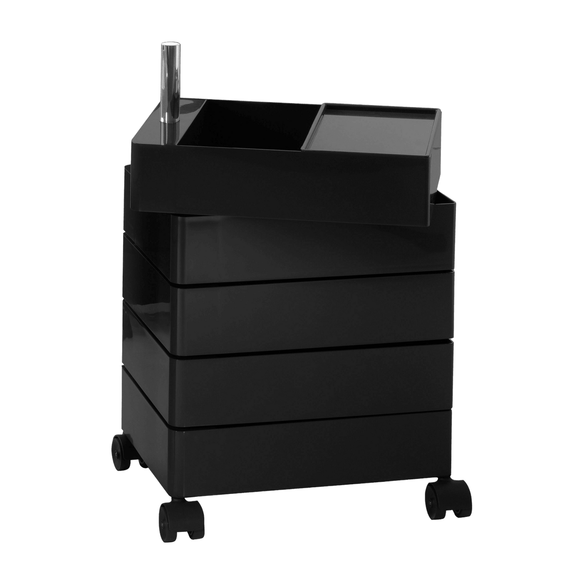 Caisson sur roulettes 5 tiroirs noir 360° Container - Magis - The Cool Republic