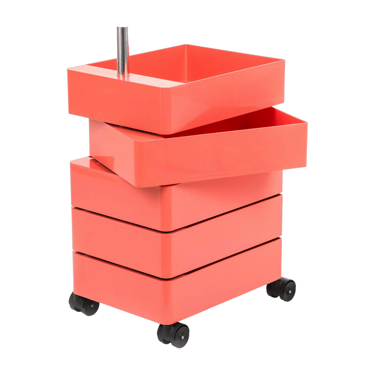 Caisson sur roulettes 5 tiroirs rose 360° Container - Magis - The Cool Republic