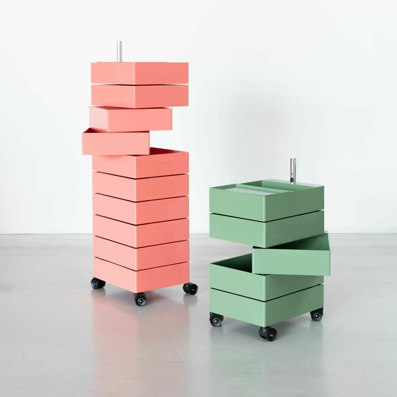 Caisson sur roulettes 5 tiroirs rose 360° Container - Magis - The Cool Republic