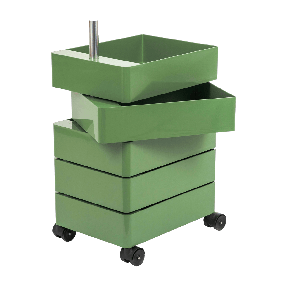 Caisson sur roulettes 5 tiroirs vert 360° Container - Magis - The Cool Republic