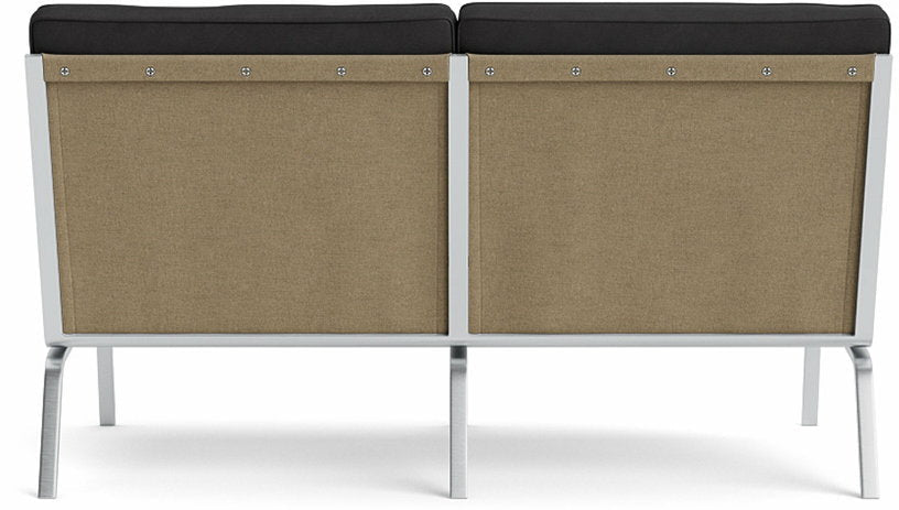 Canapé 2 places en acier et cuir anthracite Man - NORR11 - The Cool Republic