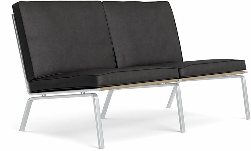 Canapé 2 places en acier et cuir anthracite Man - NORR11 - The Cool Republic