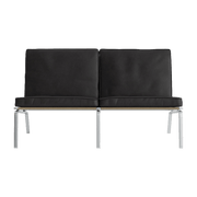 Canapé 2 places en acier et cuir anthracite Man - NORR11 - The Cool Republic