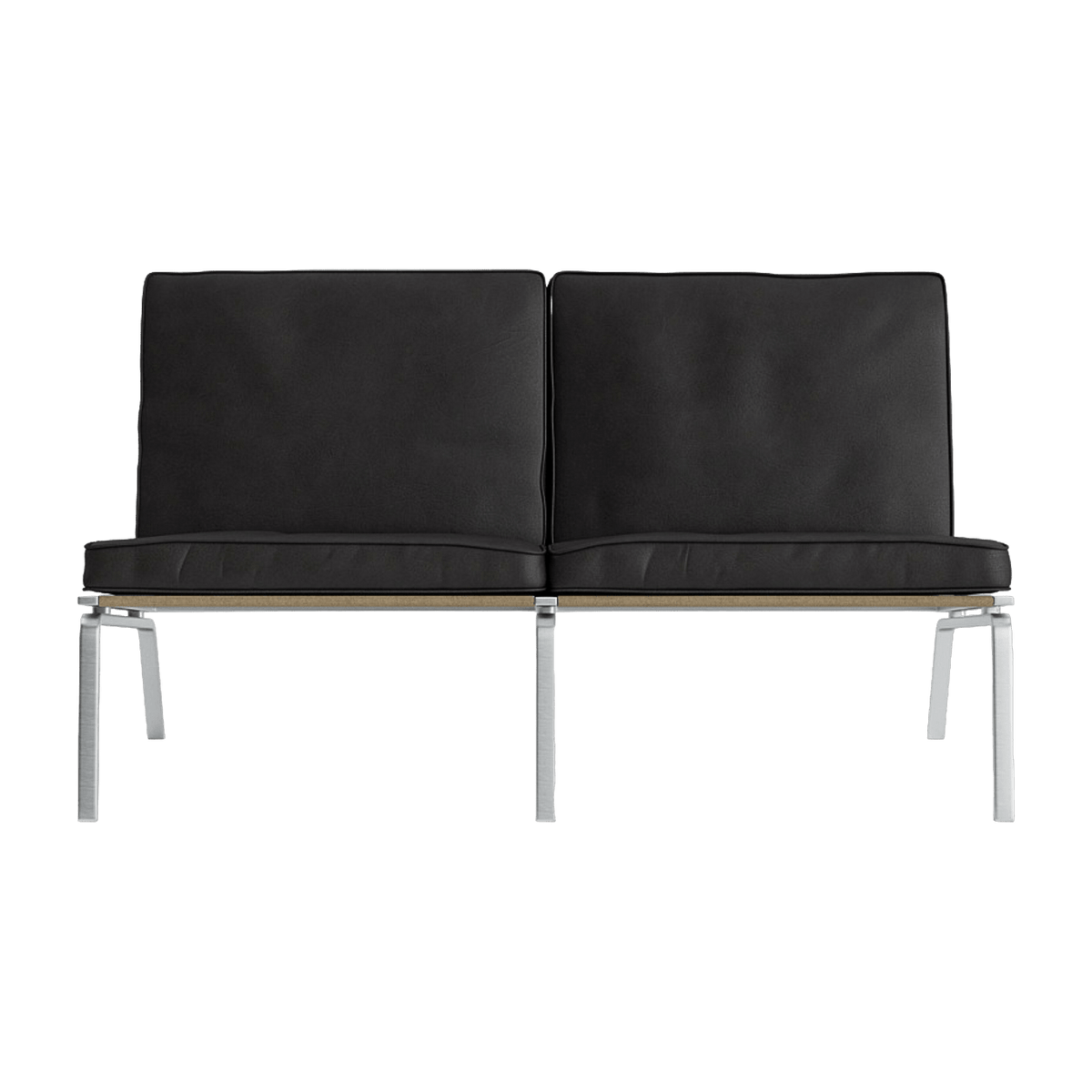 Canapé 2 places en acier et cuir anthracite Man - NORR11 - The Cool Republic
