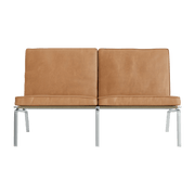 Canapé 2 places en acier et cuir camel Man - NORR11 - The Cool Republic
