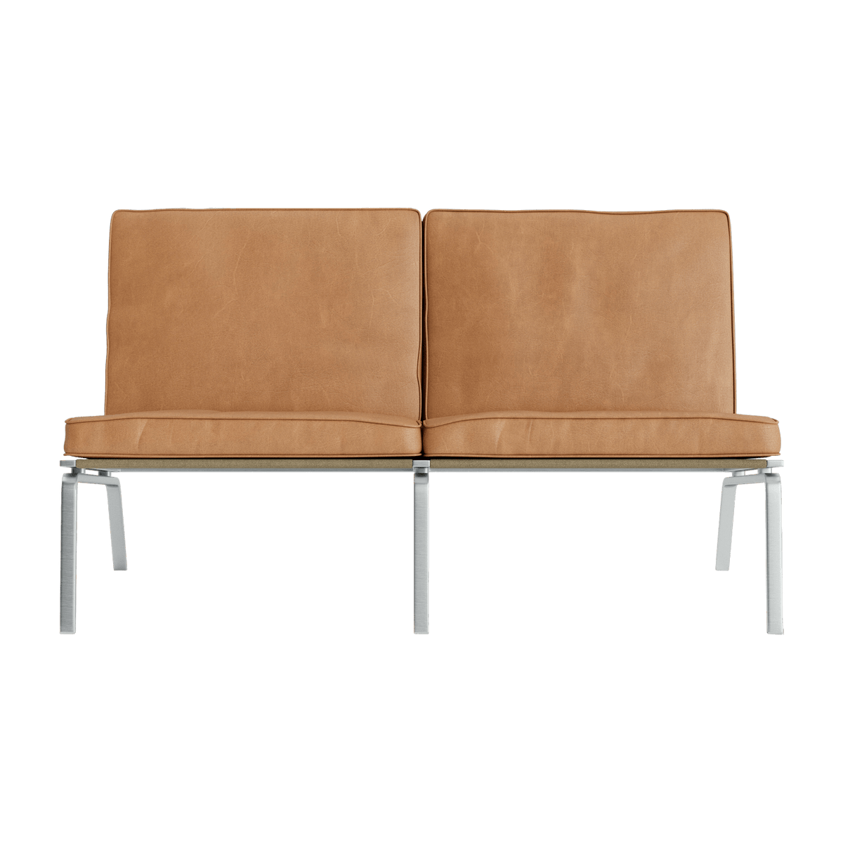 Canapé 2 places en acier et cuir camel Man - NORR11 - The Cool Republic